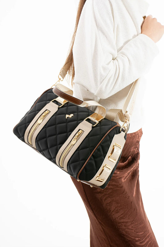 Miami Polo Clup Kadın Siyah Ayarlanabilir Uzun Askılı El Ve Omuz Çantası